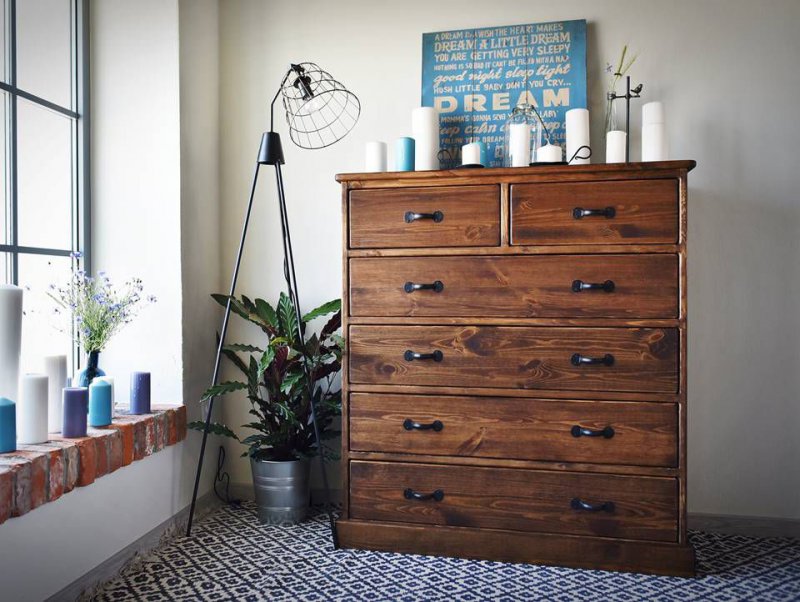 NEU Hochwertige Kommode Rustikal Kiefernholz Massivholz 112x80x45 cm RUS5/6