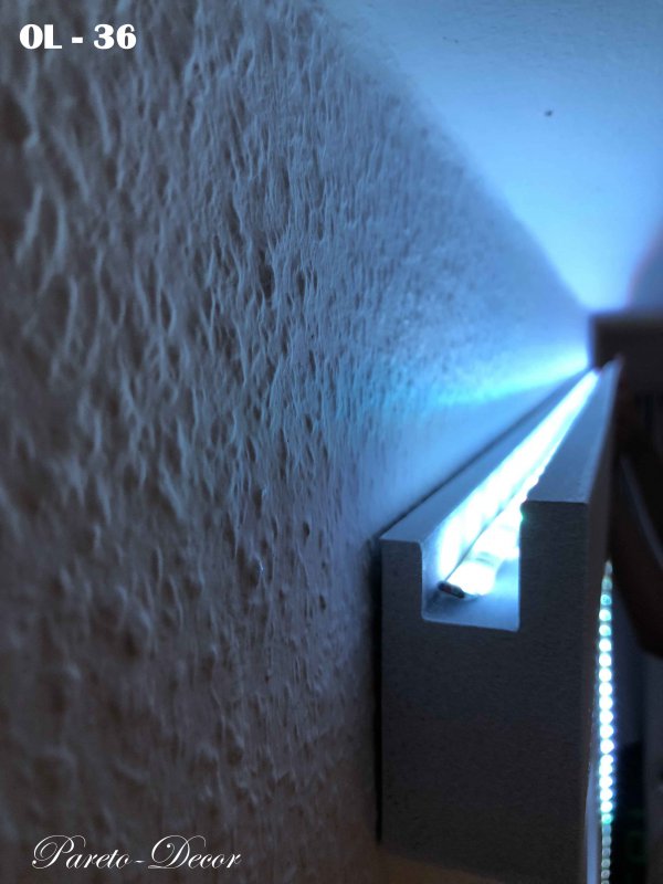1,20 Meter LED Band Profil Stuckleiste für indirekte Beleuchtung XPS OL-36 Weiß