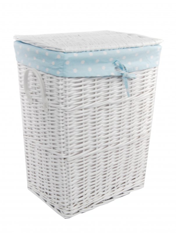 Wäschekorb Wäschetruhe vollweide weiß blau 3 Varianten 23WRt | eBay