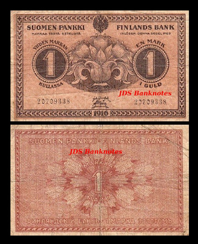 Peoples Commissariat 1-500 Finnish Markka Edition 1909/&1916 reproduction 25 6 old banknotes 1918