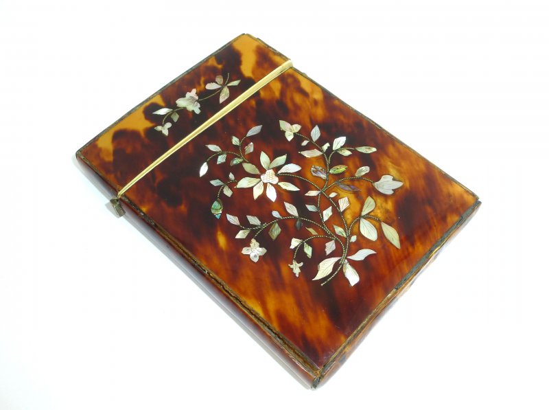Visitenkartenetui mit Perlmutt - Intarsien Niederlande um 1900 | eBay