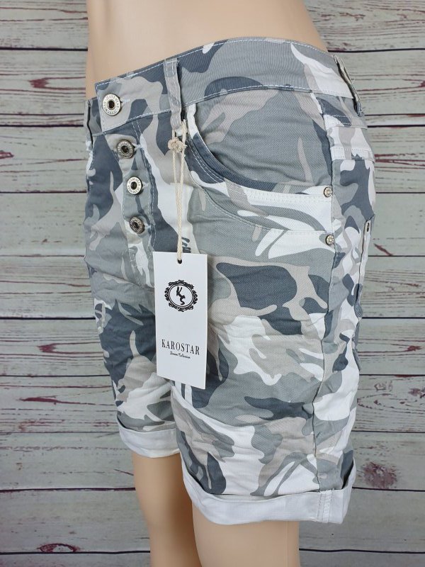 NEU Damen Jeans Lexxury Karo Star Camouflage Boyfriend Reißverschluss 38-48