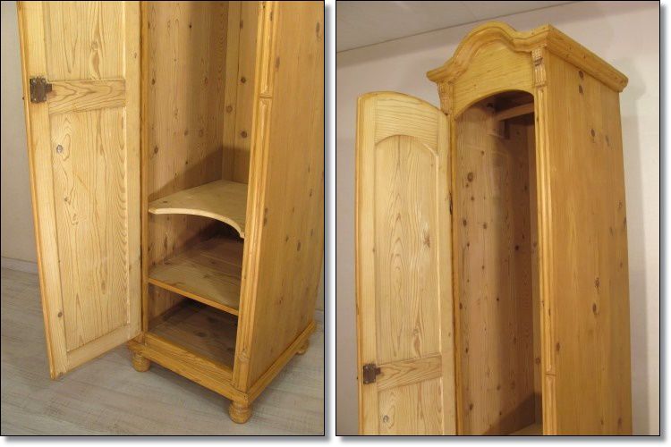 hoher schmaler Dielenschrank Hochschrank in Weichholz Schrank