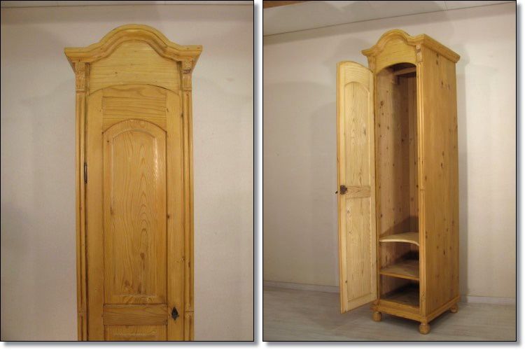 hoher schmaler Dielenschrank Hochschrank in Weichholz Schrank