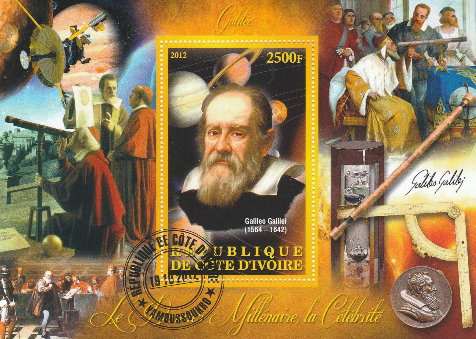 Galileo Galilei Elfenbeinkuste 12 Postmarked 1562 Ebay