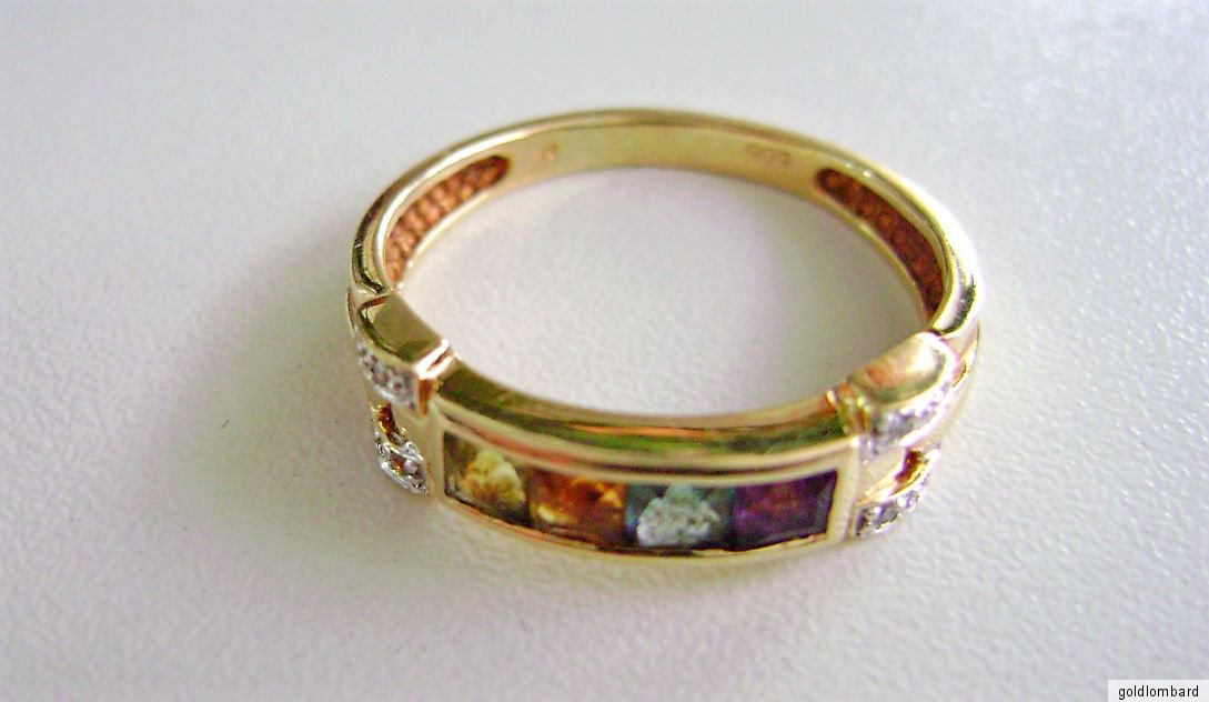 Damen Goldring mit Bund Steinen Damenschmuck Damenring Ring aus 585er Gelb Gold eBay