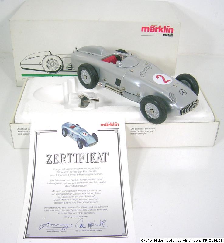 Märklin Baukastenauto,MB Silberpfeil,Fangio,Signiert W196