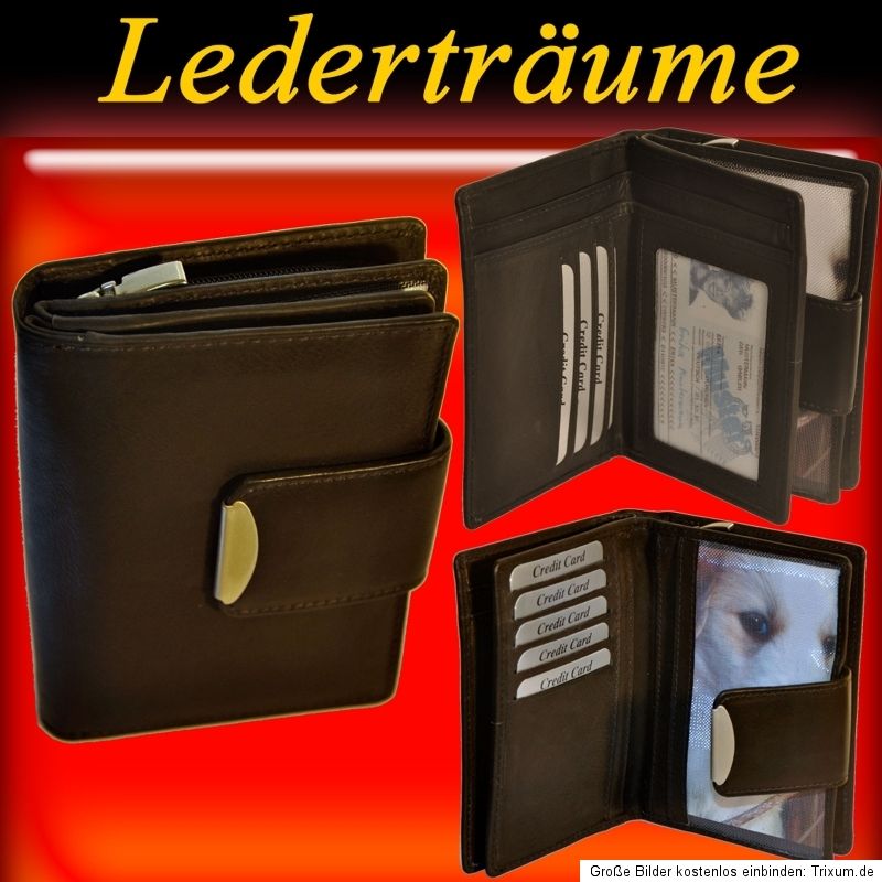 mit 18 Fächern / zweigeteiltes Münzfach / feines Leder / 403