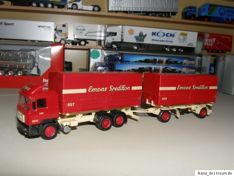 Herpa MAN F 90 Emons Wechselbrücken Hängerzug