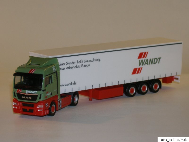 Herpa 301886 MAN TGX XLX Euro 6 Gardinenplanen Sattelzug  Wandt