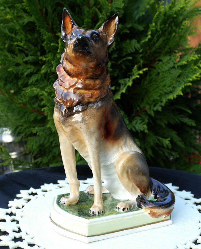 teichert werke altere porzellan figur schaferhund edle handbemalung ebay