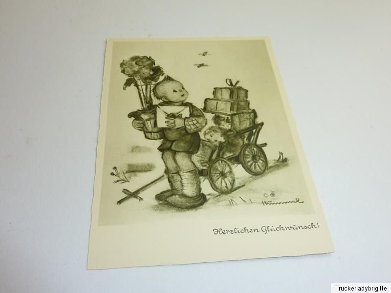 Alte Originale Hummel Karte Schwarz weiß gezackter Rand NR S 38 Müller unbesch.
