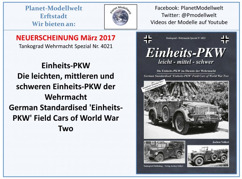 Tankograd 4021: Einheits-PKW Im Dienst Der Wehrmacht, German Army Vehicles WW2, Modellbau