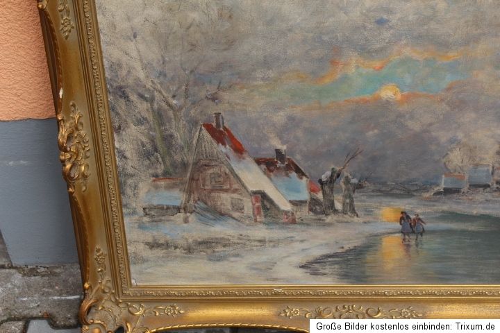 Wunderschönes Ölgemälde Winterlandschaft (Art.A 741)