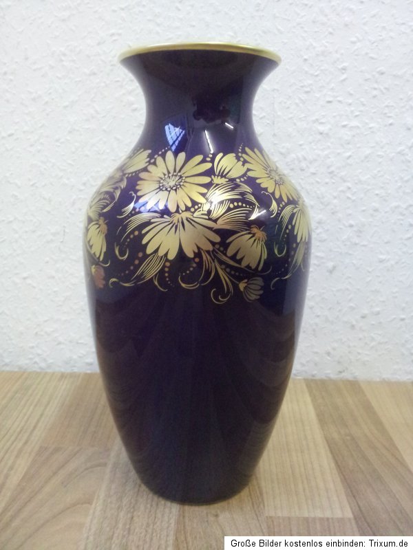 Schöne Hutschenreuther Vase, echt C.M. Hutschenreuther Kobalt (Art.A