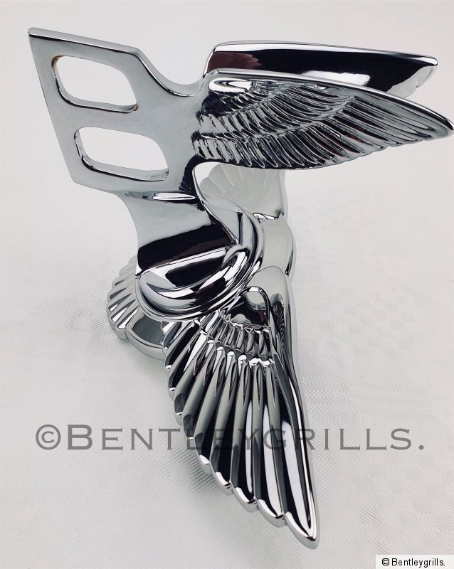 BENTLEY FLYING B MASCOT EMBLEM BADGE ASSEMBLY ALSO AVAILABLE IN BLACK ...