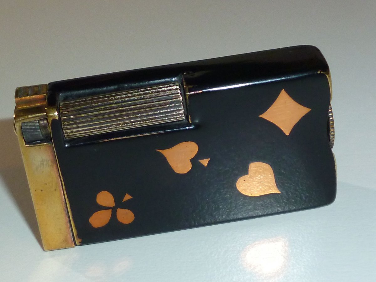 30’アンティーク 『LE FORLLET　LIGHTER未使用フランス希少』 Aquilux Briquet Lighter with Black Lacquer - Brevete S.G.D.G.