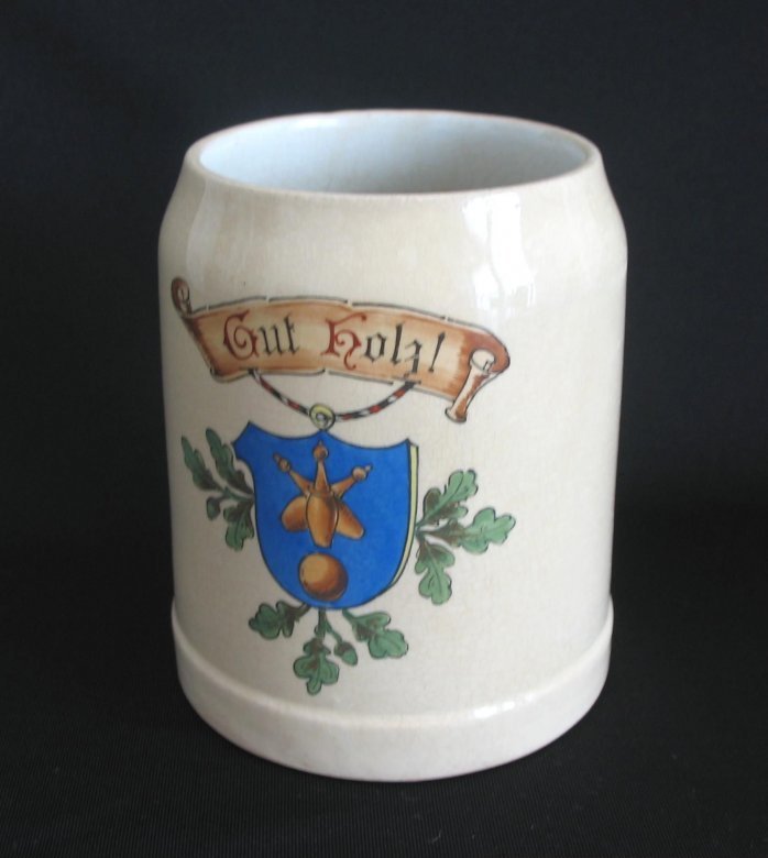 Alter Villeroy & Boch Mettlach Bierkrug Gut Holz 1/2L