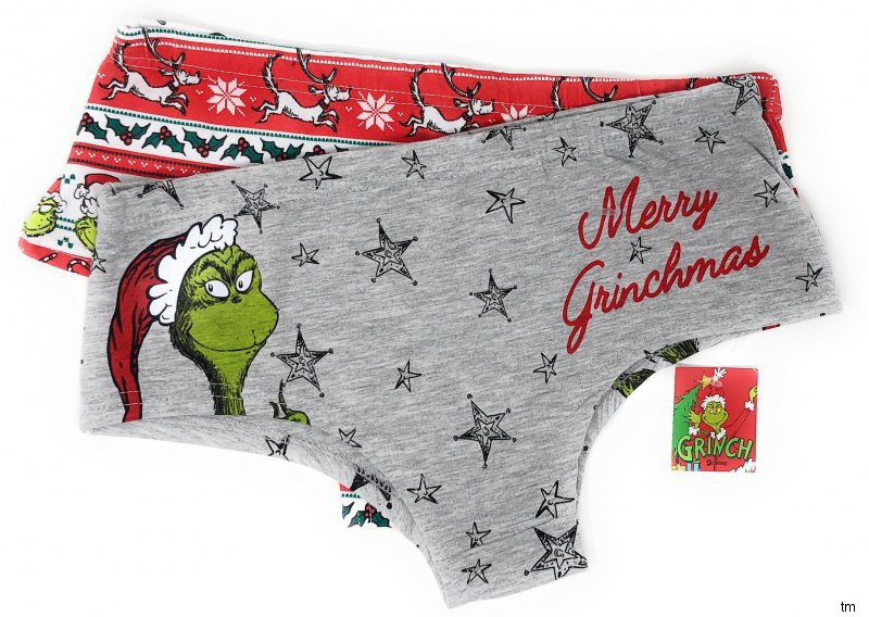 2x the Grinch Ladies Briefs Hipster Panties Funny Motif Christmas 2XS ...