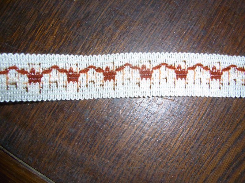3cm 25m auf einer Pappe OPEW 0,60€//m creme rot braun Borte Höhe ca