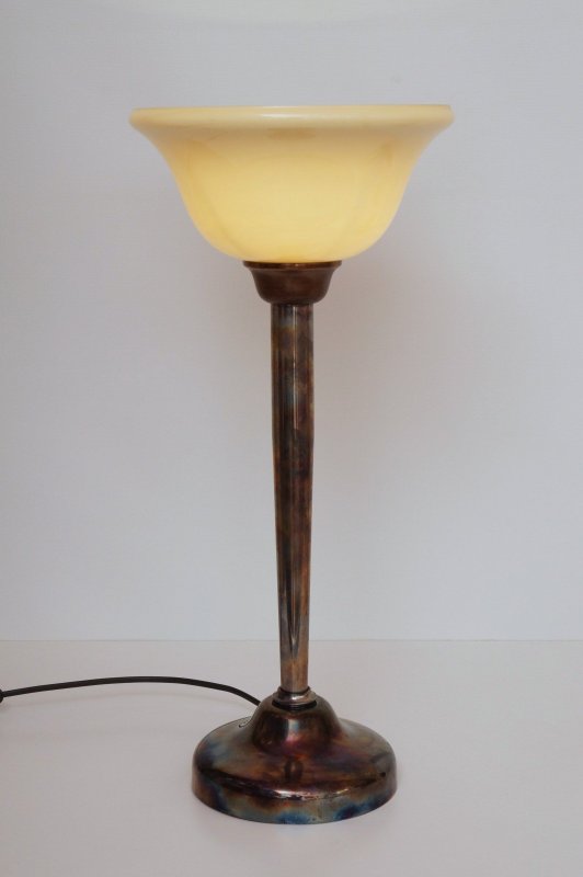Tischlampe Stehlampe Art Deco Schreibtischlampe Lampe Glas Messing