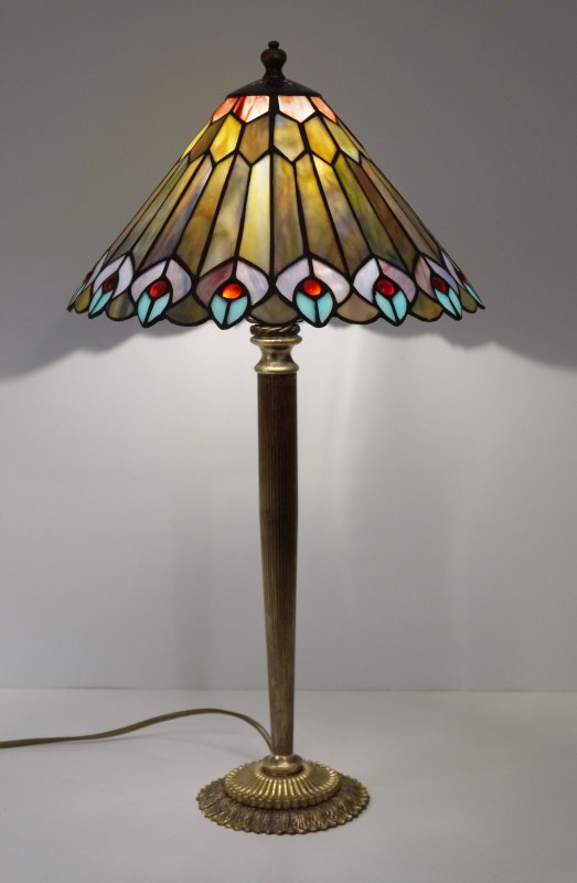 Unikate Tiffany Jugendstil Lampe Tischleuchte Messinglampe Berlin