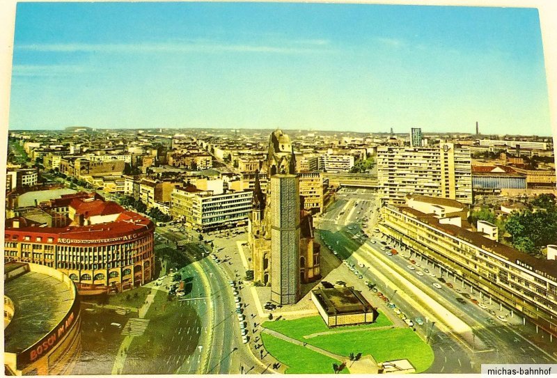 Europa Center mit Oldtimer Berlin Ansichtskarte 50er 60er Jahre 03 å * 