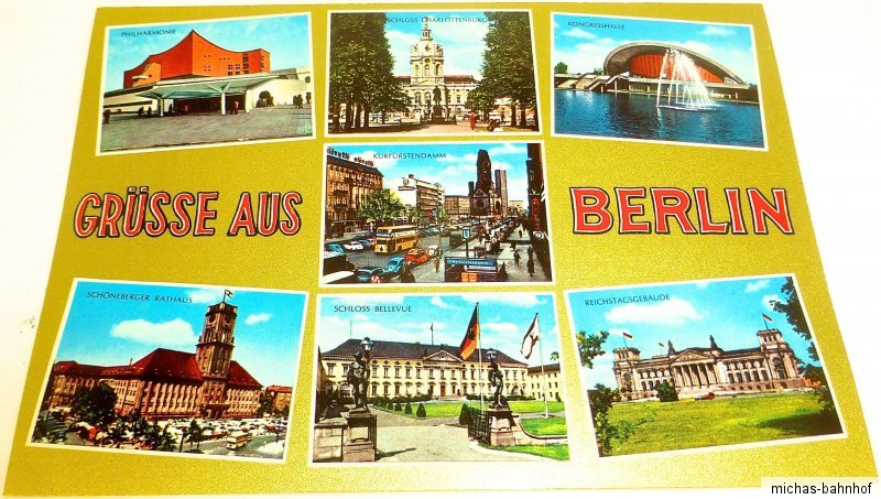 Grüße aus Berlin KuDamm Messe Berlin Ansichtskarte 50er 60er Jahre 113 å