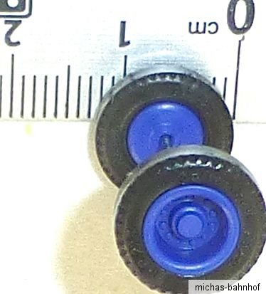 100 X Radsatz Ca 28mm Achsbreite Felge Blau Plastik Herpa Albedo 1 87 8502 A