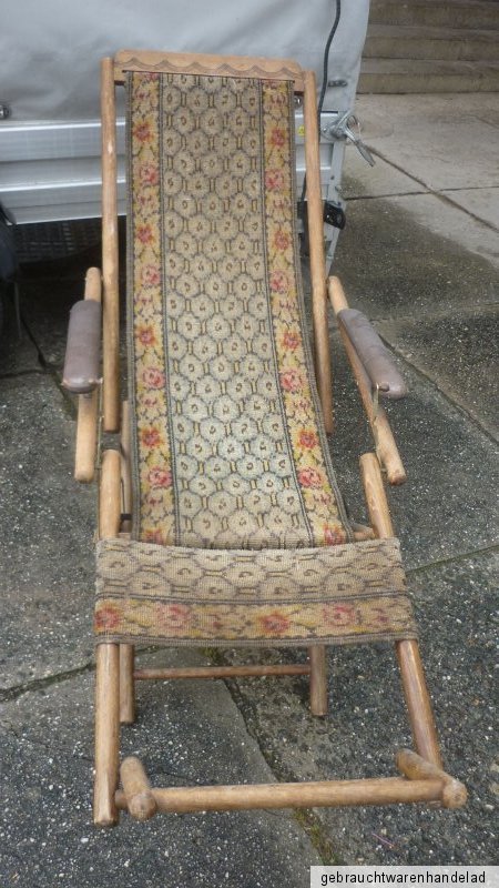 alter antiker stuhl klappstuhl liege gartenstuhl um 1900 shabby