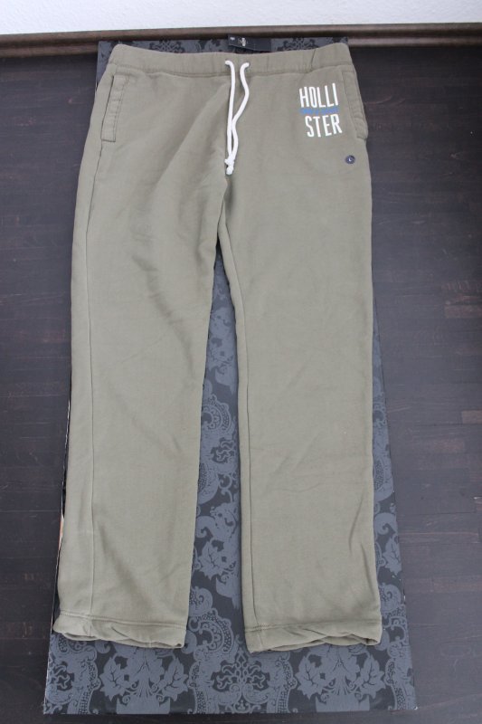 Hollister Hombre Chándal Verde Con Pretina En Extremo de la Pierna