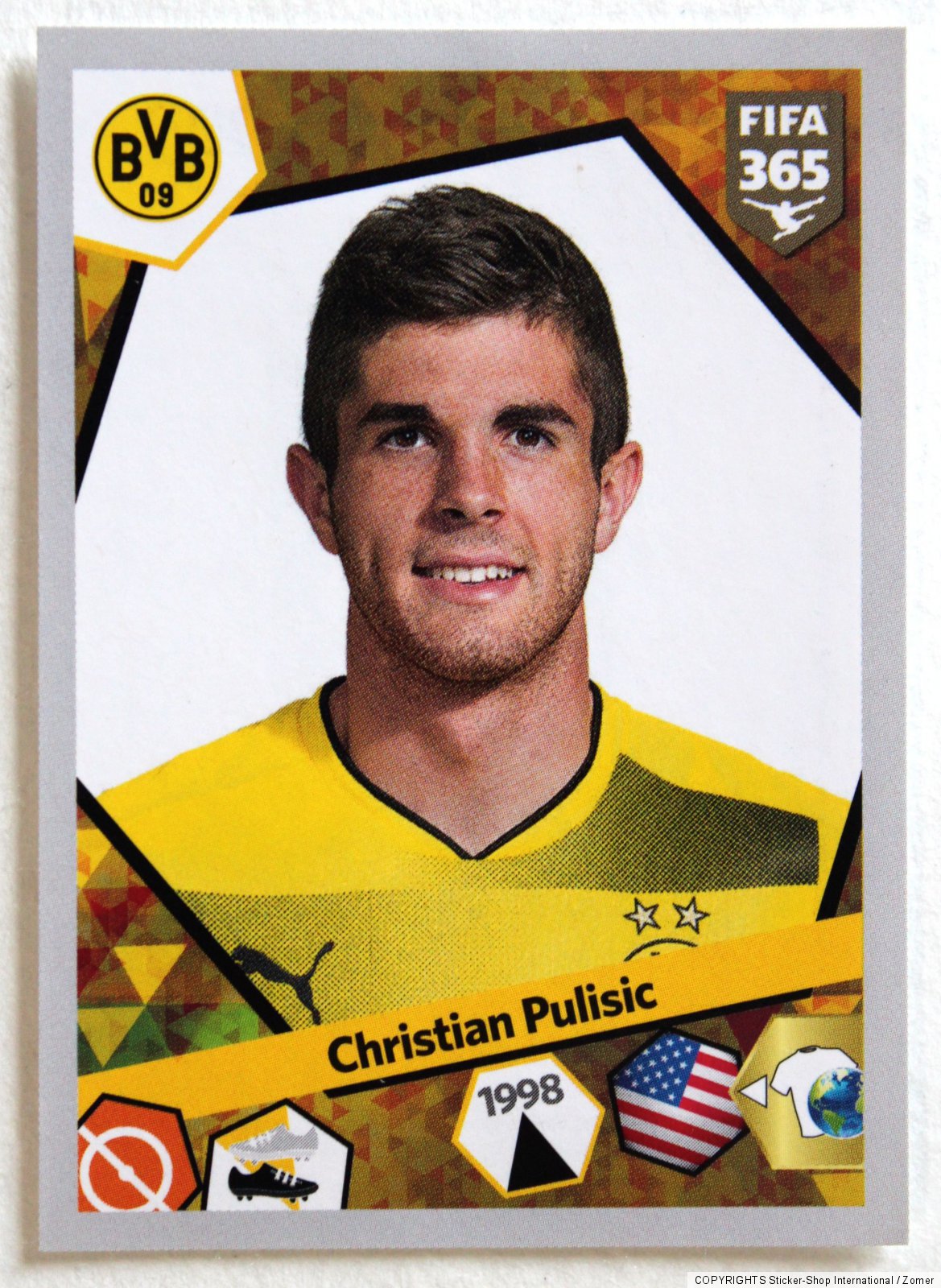 Panini Rookie Sticker Card Christian Pulisic No. 292 Fifa 365 2018 Rare