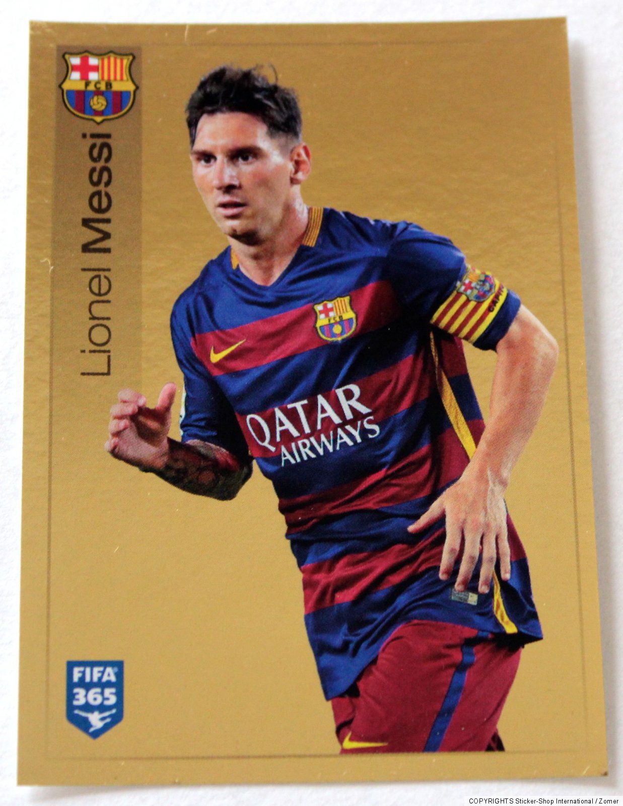 Panini Shiny Golden Sticker Lionel Messi No 359 Fifa 365 16 Rare Ebay