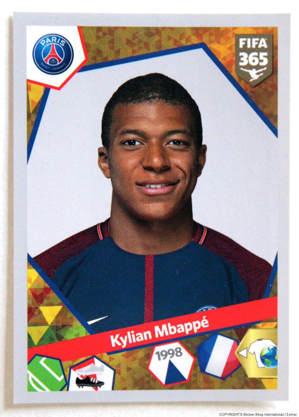 Panini Rookie Sticker Card Kylián Mbappé No 250 Psg Fifa 365 2018 Rare