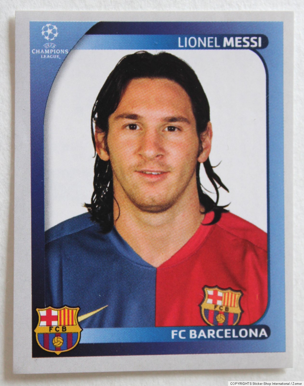 Panini Rookie Sticker Lionel Messi No. 109 Champions League 2008 VERY