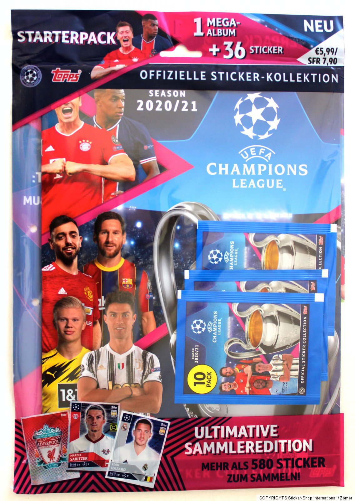 Topps Champions League 2020/2021  Starter Pack Empty Album +36 Sticker
