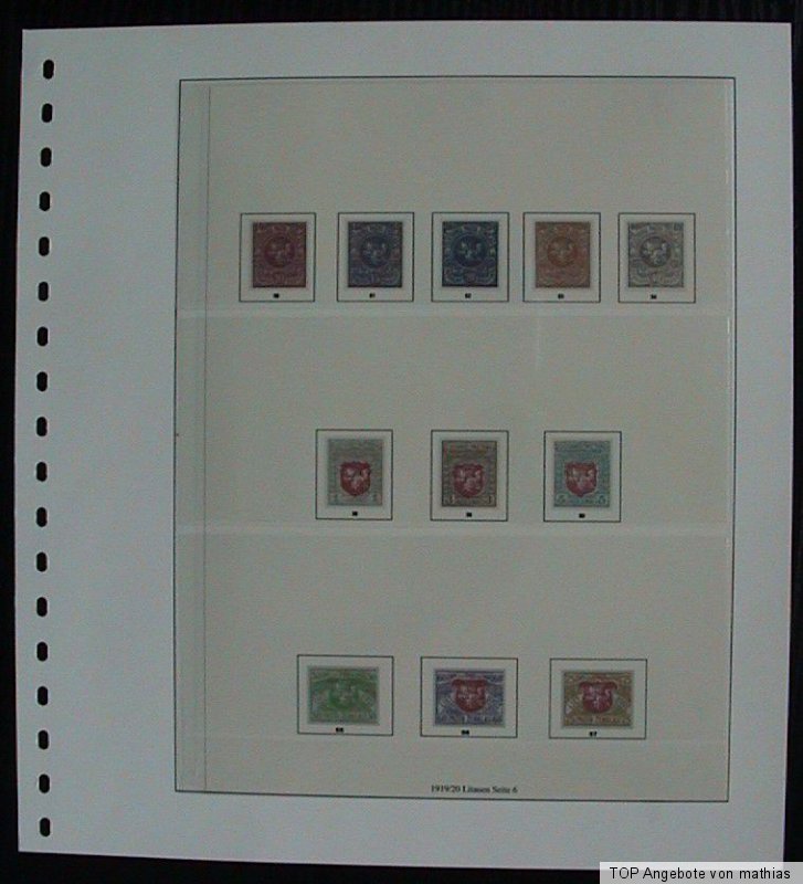 Litauen 1918 - 1940 Vordruck im T-System farbig TOP alle ...