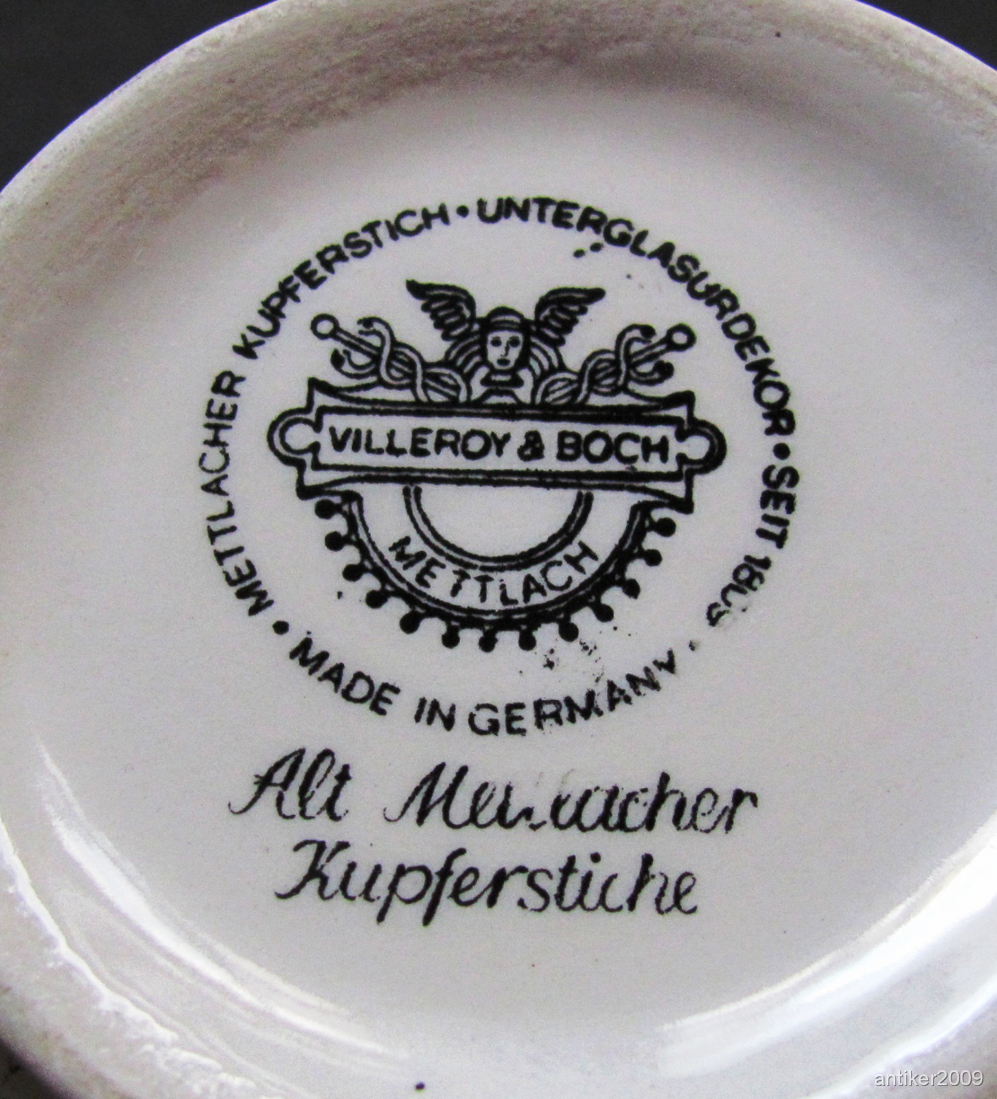 Villeroy & Boch Keramik Vase Mettlach Kupferstich Umdruckverfahren eBay
