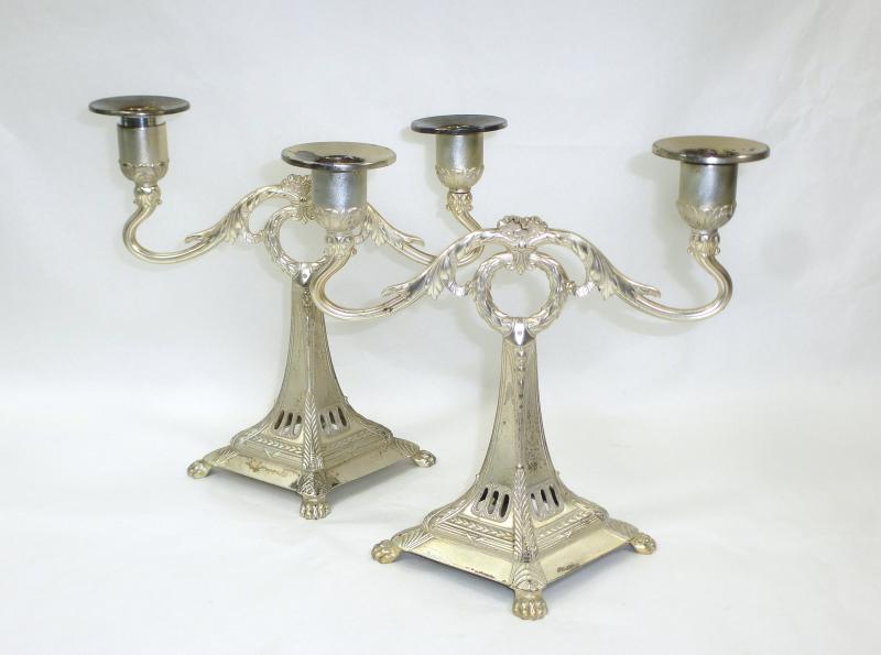 Primitive Rusty Tin-Punched Metal Three Angels Candle Holder Set