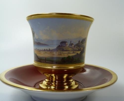 Nymphenburg Tasse UT Ansicht v.Starnberg 1.Wahl NYM museal 