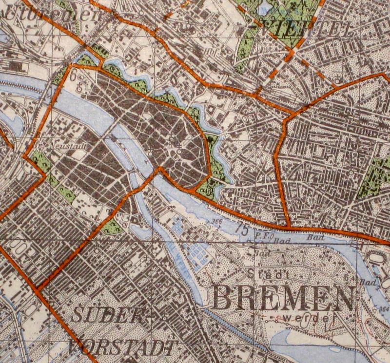 topographische karte bremen 2918 BREMEN, topographische Karte, 1:50.000, gedruckt 1962 