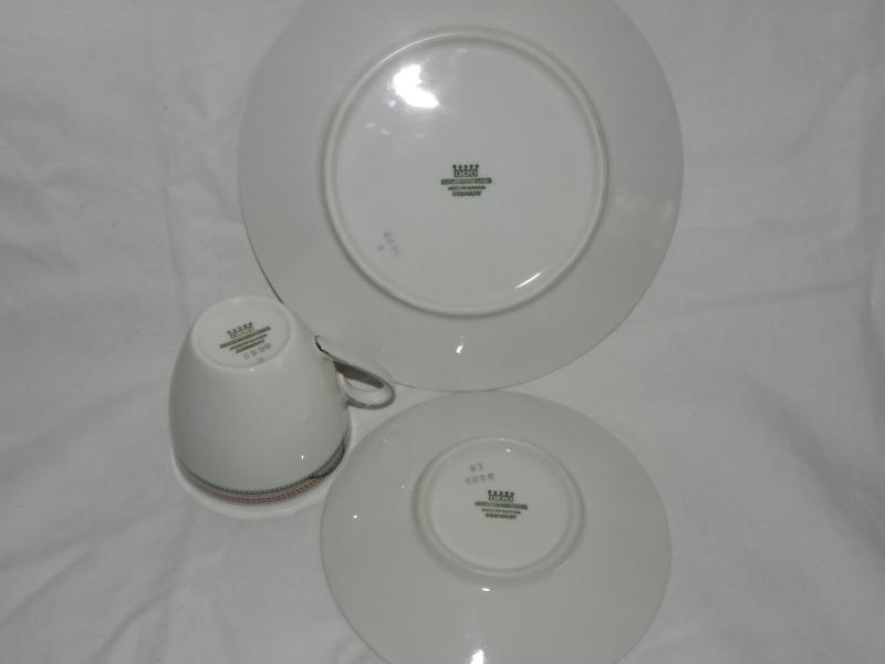 KAFFEE GEDECK HUTSCHENREUTHER ARZBERG BAVARIA KAFFEEGEDECK MIT PLATINRAND