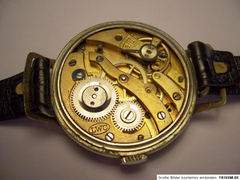 Langendorf SA Lanco Ebauche Schutzgitter Schützengraben Uhr WK WW 1