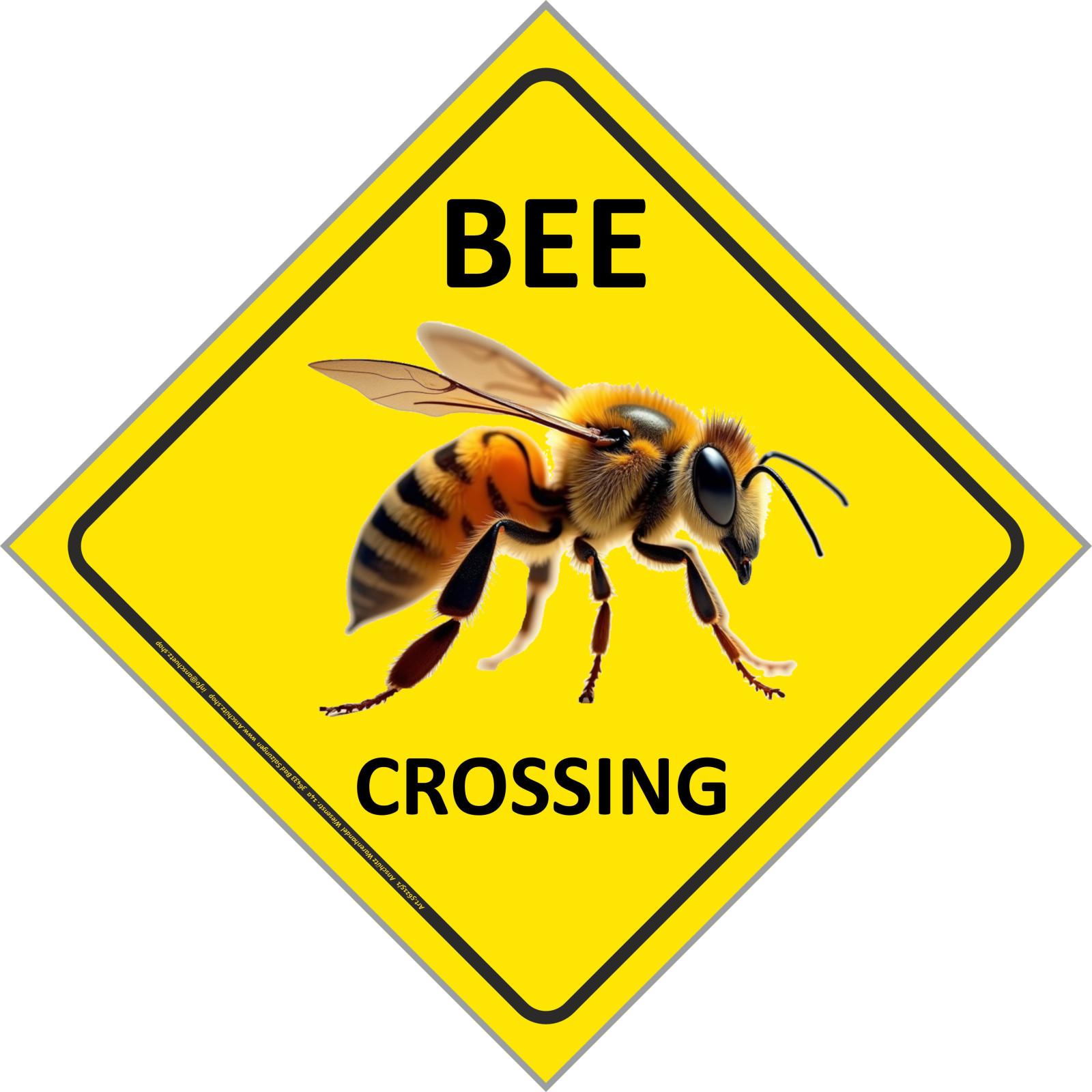 Hinweisschild für Imker Bee Crossing 22x22cm